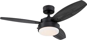 Westinghouse Lighting 7305000 Alloy Ceiling Fan, 42", Matte Black  - Picture 1 of 7