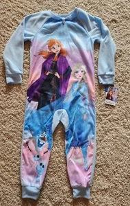 Pigiama bambina Disney Frozen taglia 4/5 nuovo, Anna ed Elsa, pigiama zip - Foto 1 di 11