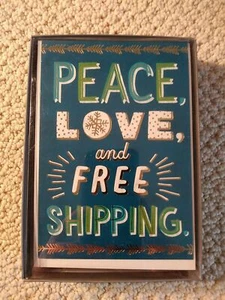 Hallmark Christmas Cards PEACE LOVE and FREE SHIPPING Box 16 Holiday Cards NIB - Picture 1 of 2