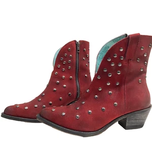 Botas al tobillo para mujer CORRAL rojas con tachuelas (F1247) - Imagen 1 de 12