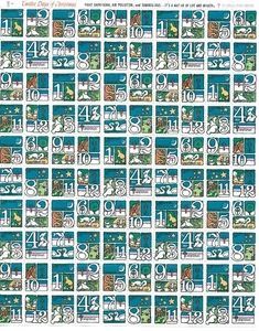 USA 1973, TB WEIHNACHTSSIEGEL, BLATT - Bild 1 von 2