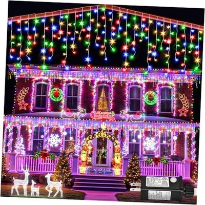 132 ft Christmas Lights -1280 LED Icicle Lights 1280LED/132ft Multicolor - Image 1 of 4