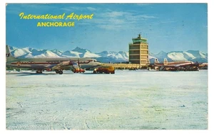 Postkarte Anchorage Internationaler Flughafen Alaska Transport Chrom Farbe - Bild 1 von 2