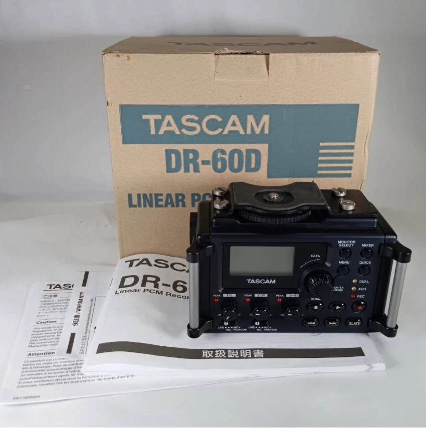 TASCAM DR-60D LINEAR PCM RECORDER/MIXER per DSLR TEAC WAV 44.1/48/96kHz 16/24bit - Immagine 1 di 4