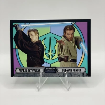 2016 Topps Star Wars Evolution Stained Glass Pairings #3 Anakin / Obi-Wan Kenobi - Image 1 of 2
