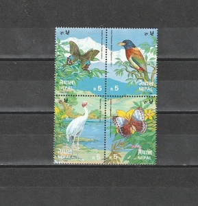 NEPAL 1996, PÁJAROS, MARIPOSAS, 4v.  MNH - Imagen 1 de 1