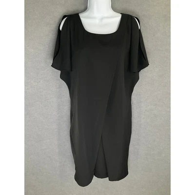 Jessica Simpson Dress Womens Sz 10 Black Cold Shoulder Sheath Cocktail Party - Image 1 of 4