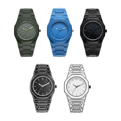 Reloj Pulsera Hombre Minimalista Luminou Impermeable Estilo Cómic Banda de Resina Octogonal Foto 1 de 4