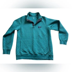 L.L. Bean Men’s quilted pullover sweatshirt Teal size medium Casual Outdoor - Picture 1 of 7