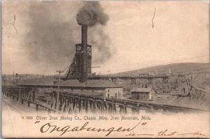 1905 IRON MOUNTAIN, Michigan Postcard "Oliver Iron Mining Co., CHAPIN MINE" - Picture 1 of 2