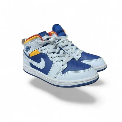 Nike Air Jordan 1 Mid Retro Laser Orange Blue Toddler Size 1 Youth 640734-131 - Image 1 of 4