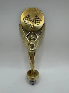 Vintage Messing geflügelter Engel Göttin des Sieges Drag Racing Trophäe Topper - Bild 1 von 5