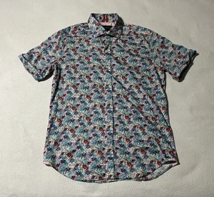 Camicia Robert Graham uomo grande stampa floreale astratta bottoni sartoriale vestibilità - Foto 1 di 8