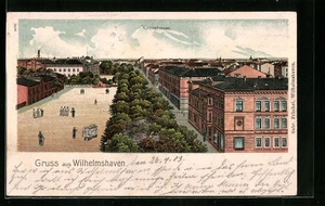 Lithographie Wilhelmshaven, Roonstraße aus der Vogelschau 1903  - Picture 1 of 2