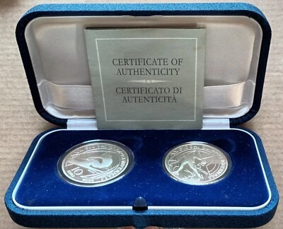 5 et 10 euro 2005 Jeux Olympiques Italie Argent Coffret BE PROOF Certificat FDC - Photo 1/4