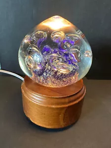 Vtg MCM Glass Crystal Ball Blown Dump Bubble Filled Orb Sphere Paperweight - Picture 1 of 18