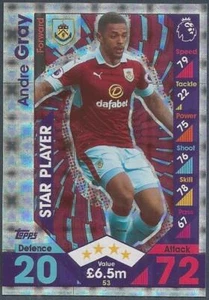 TOPPS MATCH ATTAX 2016-17- #053-BURNLEY-ANDRE GRIS-JUGADOR ESTRELLA-LÁMINA PLATEADA - Imagen 1 de 1