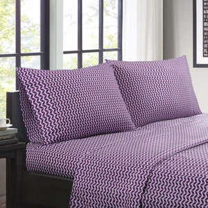 Intelligent Design Chevron Printed Microfiber Sheet Set - Picture 1 of 14