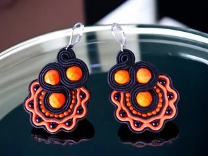 Ohrringe Technik soutache Kunsthandwerk - Bild 1 von 8