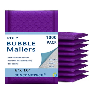 #0 6x10 (6x9 ) Poly Bubble Padded Envelopes Mailers Shipping Bag PURPLE 1000 PCS - Picture 1 of 5