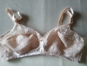 36C-D Basic Editions Wire free Satin Lace Tshirt Bra - Picture 1 of 11
