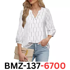 Unixseque Women Business Blouses Work Outfits Office V-Neck Casual Shirt Top, XL - Picture 1 of 6