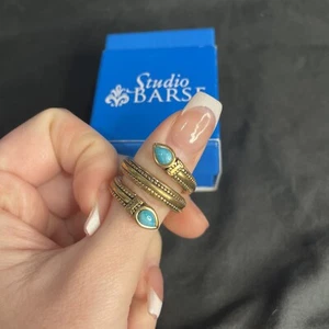 Barse Studio Bronze Turquoise Coil Ring size 9 1/2 - 10 - Picture 1 of 8