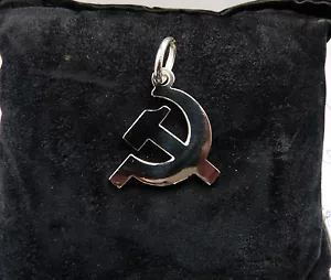 ciondolo a forma di FALCE E MARTELLO comunismo in ARGENTO 925 sterling silver - Foto 1 di 2