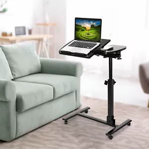 Rolling Laptop Desk Over Sofa Angle Height Adjustable Bed Notebook Table Stand - Picture 1 of 19