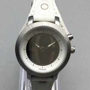 Fossil Big Tic Watch Women 30mm BG-2199 Counting Seconds Leather New Battery - Picture 1 of 16
