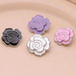 6 Pcs 3D Flowers Metal Shank Buttons Sewing Metal Button for Trench Coat Jacket - Picture 1 of 10