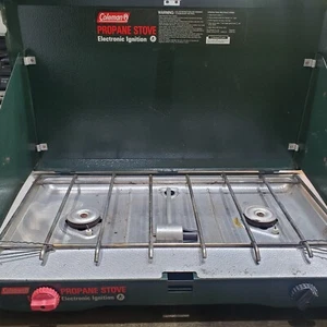 Coleman Propane 2 Burner Camping Stove Electronic Ignition 5435C700 - Picture 1 of 9