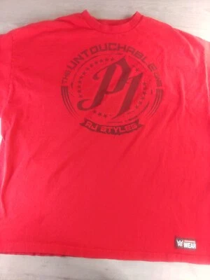 WWE AJ Styles The Untouchable One Red Graphic T-Shirt XXXL. Pre-owned - Image 1 of 4