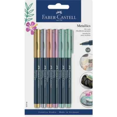 Marker Metallics Blisterkarte mit 6 Farben Wasserbasis kein Pumpen Faserspitze - Bild 1 von 2