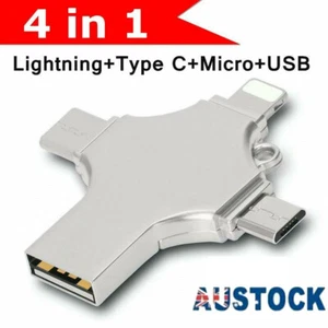 2TB USB 3.0 Flash Drive 4 in 1 Memory Stick For iPhone iPad Android PC Type-c AU - Picture 1 of 7