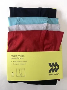 All In Motion Boy’s Sz S Small 6/7 Boxer Briefs 4 Pack Underwear Mesh Panel New - Picture 1 of 6