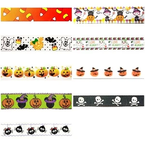 HALLOWEEN Holiday Grosgrain Ribbon - You choose Style - Picture 1 of 9