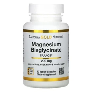 California Gold Nutrition Bisglycinate de magnésium TRAACS d'Albion 200 mg