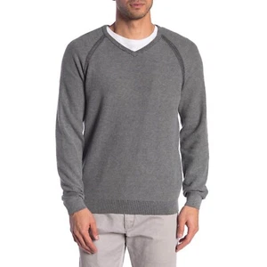 Tailor Vintage Pullover Maglione Uomo X-Large Grigio Cotone Reversibile Scollo a V NUOVO - Foto 1 di 2