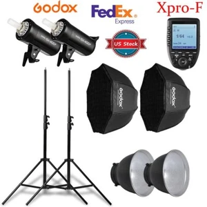 US 2X Godox SK400II 400W Flash Light+95cm Grid Softbox Stand Kit+Xpro-F for Fuji - Picture 1 of 12