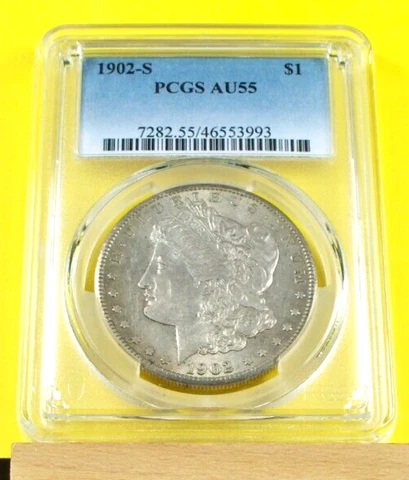 1902-S PCGS AU55!!!!! MORGAN SILVER DOLLAR!!!!! RARE!!!!! Cover