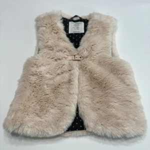 Zara Girls Size 3/4 Faux Fur Sweater Vest - Picture 1 of 3