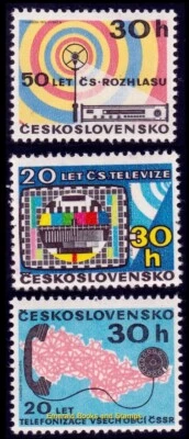 EBS Czechoslovakia 1973 -  Telecommunications - Michel 2138-2140 - MNH** - Image 1 of 4