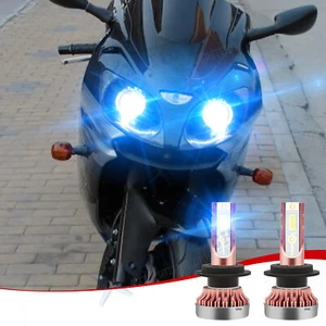 Ice Blue H7 LED Motorcycle Headlights for Kawasaki Ninja 250 300 650 ZX6R ZX10R - Picture 1 of 12