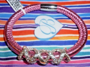 New Brighton Metallic Pink Woodstock Bracelet w/ Crossings Long Crystal Bead - Picture 1 of 6