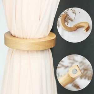 Perchas de anillo magnéticas de madera (2 piezas) - minimalistas, sin herramientas, uso multiusos - Imagen 1 de 6
