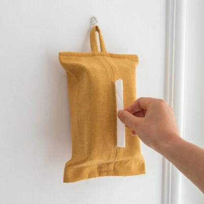 Cubierta de toalla de papel cuerda colgante tela arte papel toalla caja escritorio coche bolsa de papel Foto 1 de 4