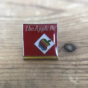 Vintage RARE Apple llc 80s Macintosh Computer Rainbow Enamel Brass Logo Pin - Picture 1 of 4