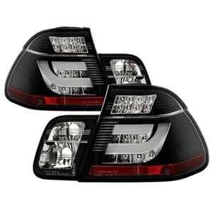For LED Tail Lights Black BMW E46 3-Series 4Dr Light Bar 02-05 Spyder 5015938 - Picture 1 of 10
