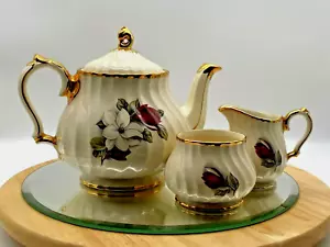 Sadler Vintage Porcelain Tea Set Teapot Milk Jug And Sugar Bowl "brown sugar" - Picture 1 of 11